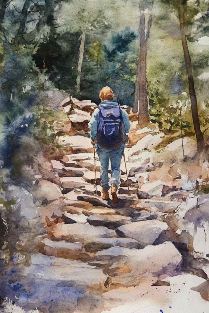 Solo traveler watercolor